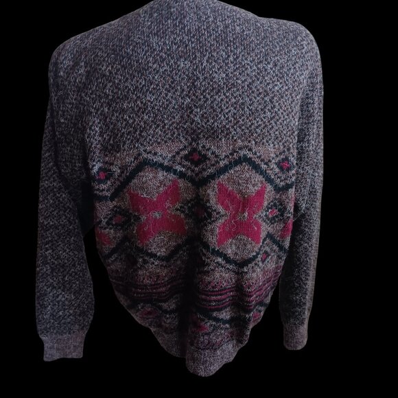 Men's Medium Vintage Cardigan Sweater J.J. Cochran Knit USA 1990's Ugly Biggie - Picture 2 of 6